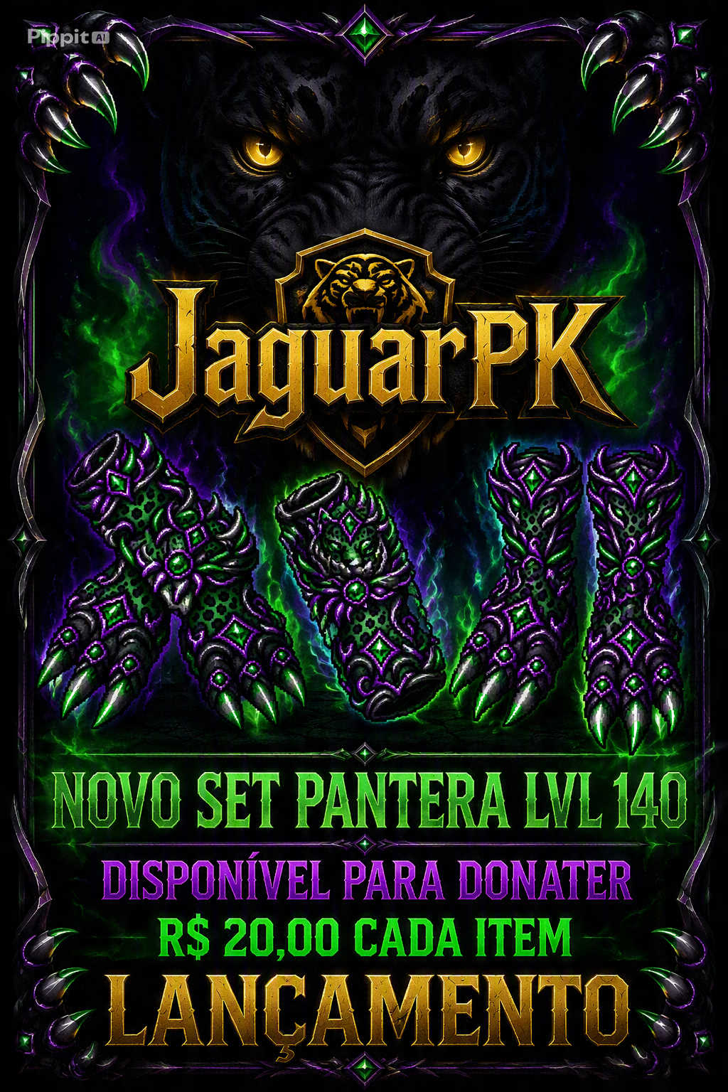 Novo Set Pantera nível 140 disponível para donater